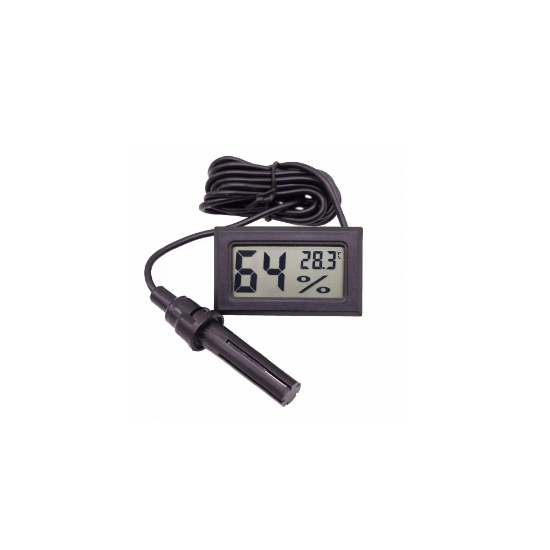 Picture of Small digital thermometer and humidity meter with sensor