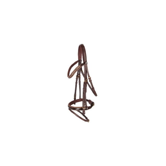 Picture of snaffle bridle kingston , brown full , engl . combi model 3210492 