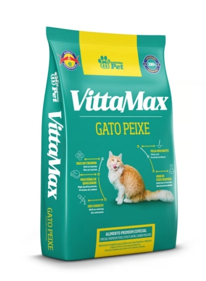 صورة Vittamax Gato Peixe - meat Flavor 25 kg بروتين ( 30%) البرازيل	