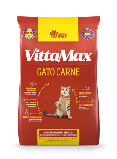 صورة Vittamax Gato Carne - meat  Flavor 1 kg بروتين ( 30%) البرازيل	