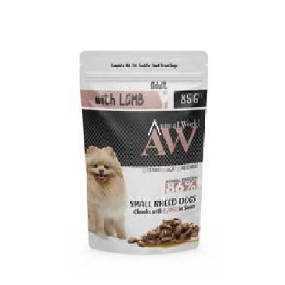 Picture of Animal World Chunks with Lamb in Sauce for Adult Dogs of Small Breeds 86% ANIMAL PROTEIN 85 GR