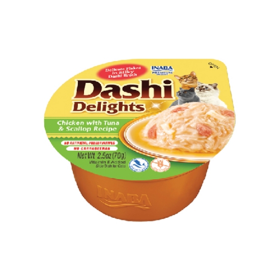 Picture of DASHI DELIGHTS Chicken with Tuna & Scallop Recipe INABA