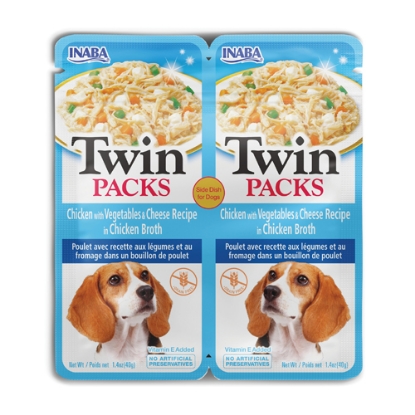 Picture of TWIN PACKS Chicken with Vegetables & Cheese Recipe in Chicken Broth INABA