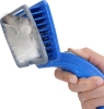 صورة مشط Deshedding ازرق 15*10 سم صغير 